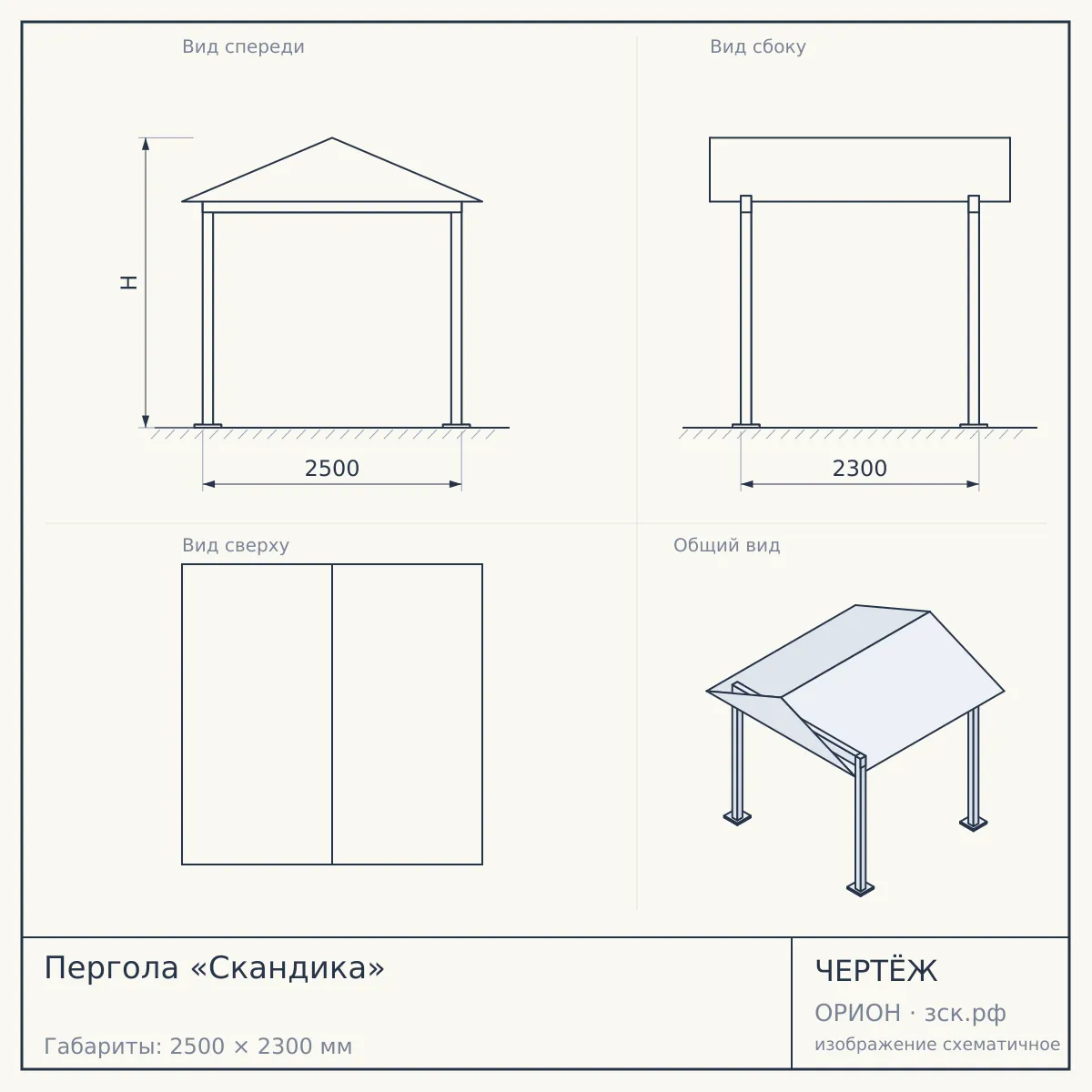 Пергола «Скандика» — чертёж